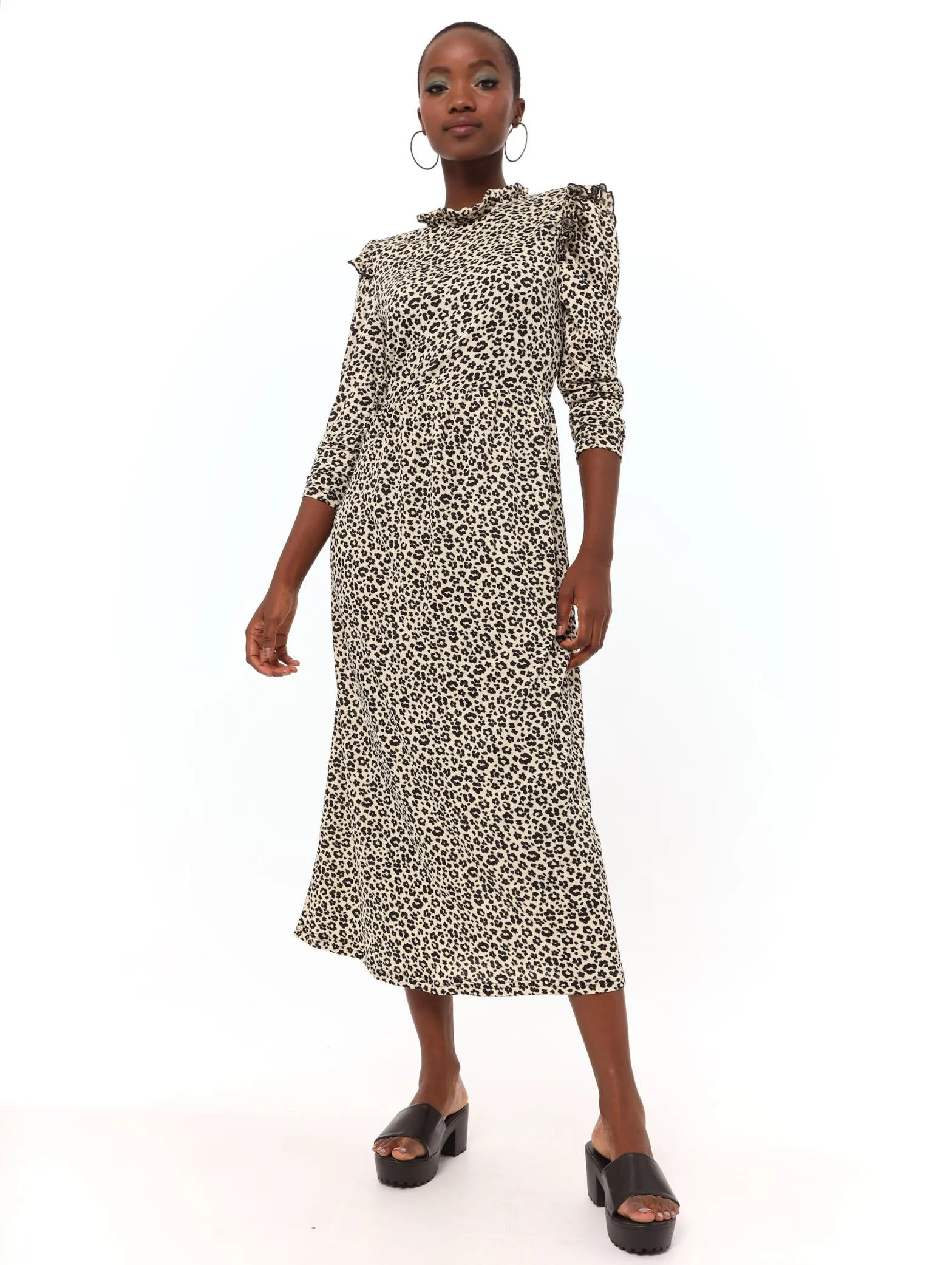 Ladies Crinkle Frill Sleeve Maxi Dress sold by Edgars