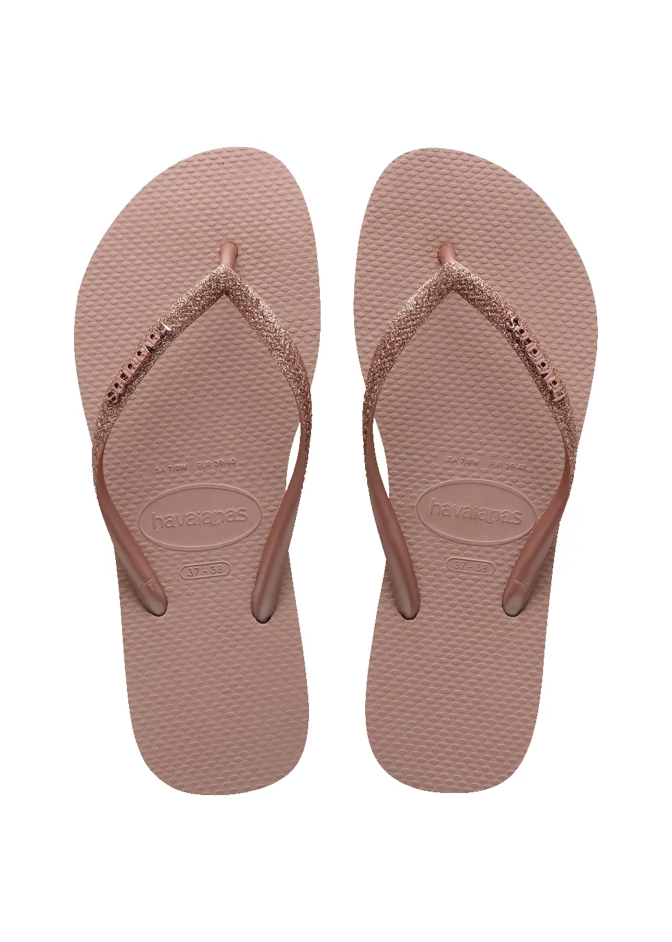 Ladies Slim Glitter Sandal - Rose sold by Edgars