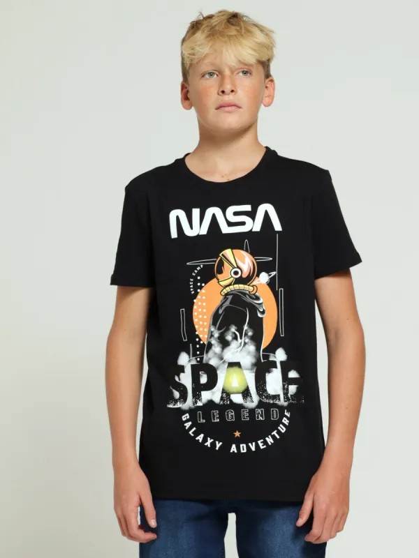 Boys Nasa Galaxy Tee - Black sold by Edgars