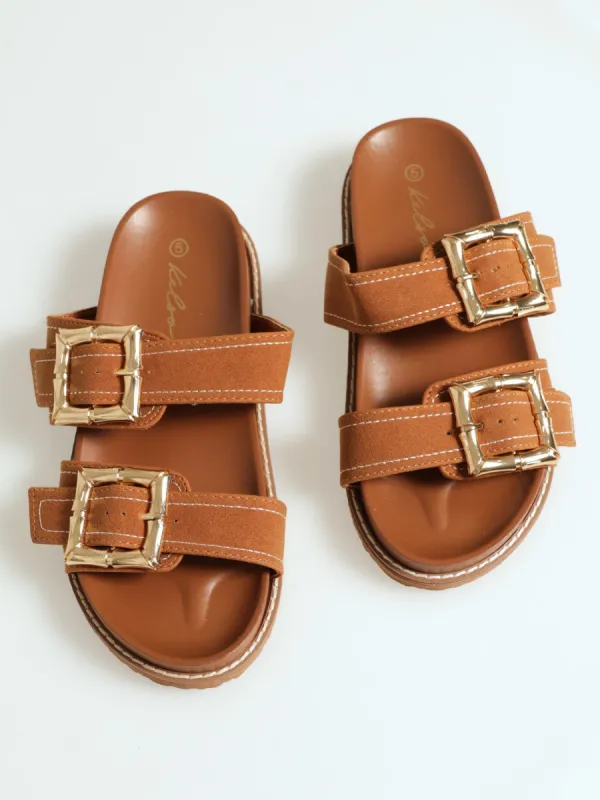 Bamboo Buckle Detail Birkie - Tan sold by Edgars
