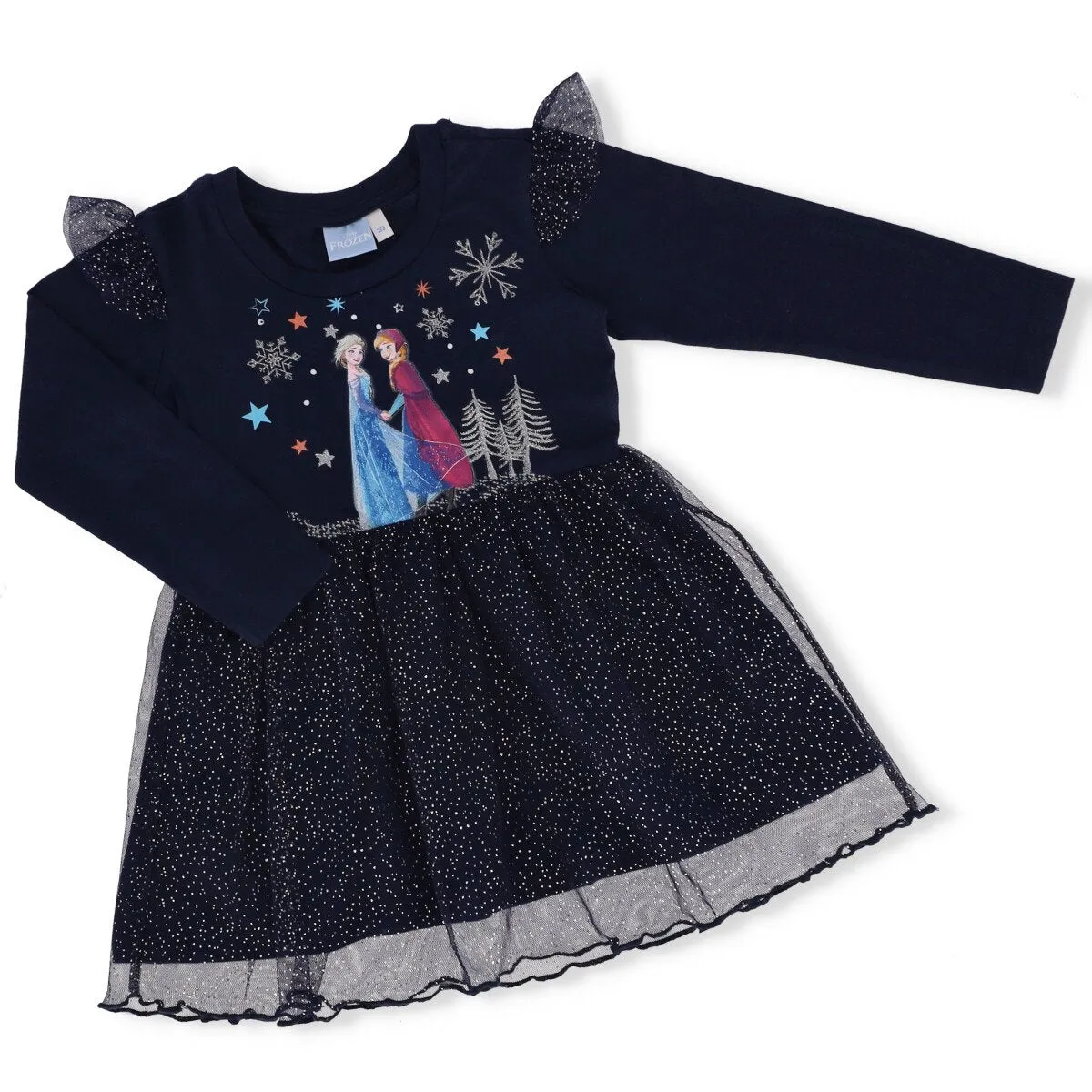 Pre-Girls Frozen Tullie Dress - Navy sold by Edgars