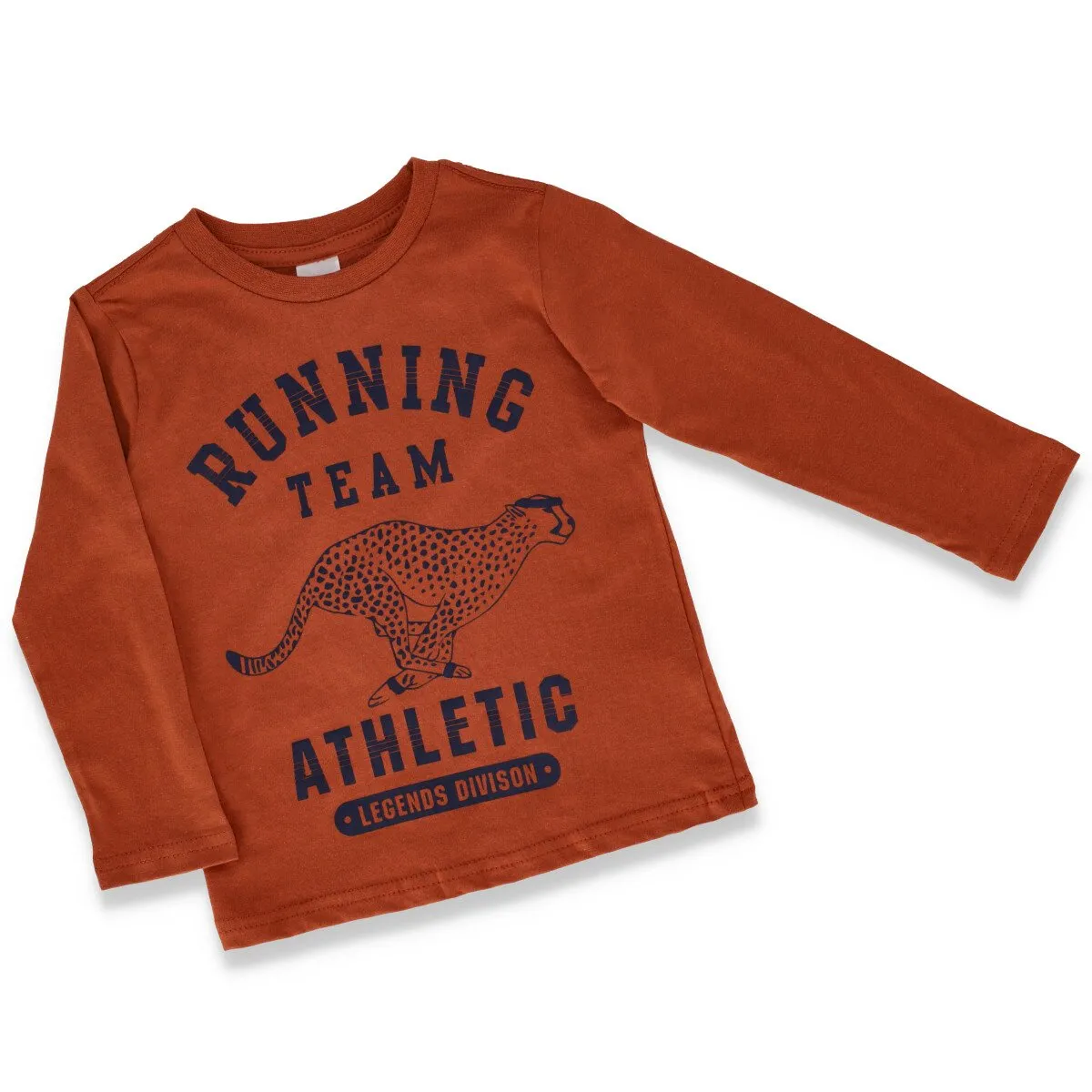 Pre-Boys Long Sleeve Tee Running Team Cheetah - Rust sold by Edgars
