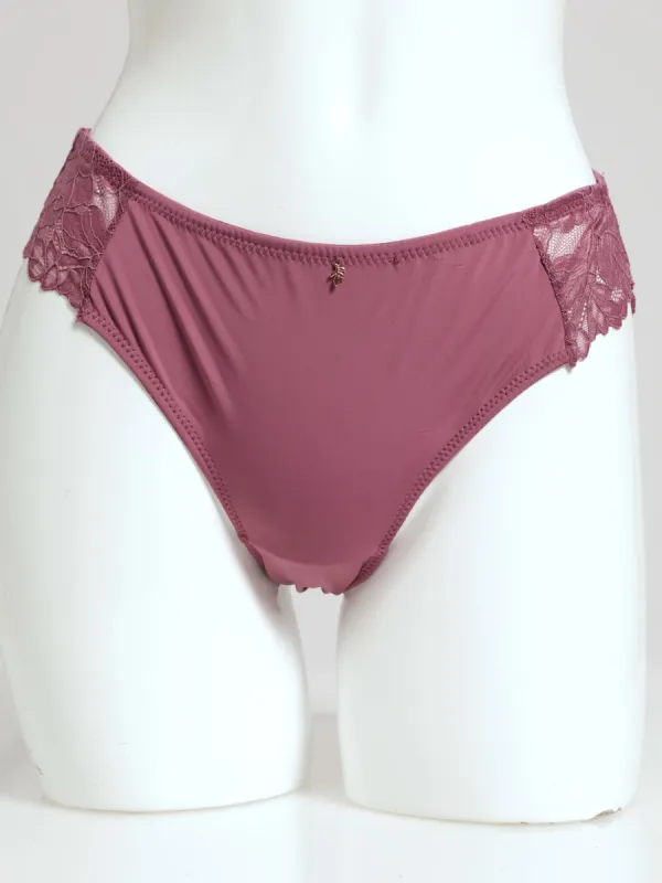 Single Lace Microfibre Brief Panty - Purple sold by Edgars