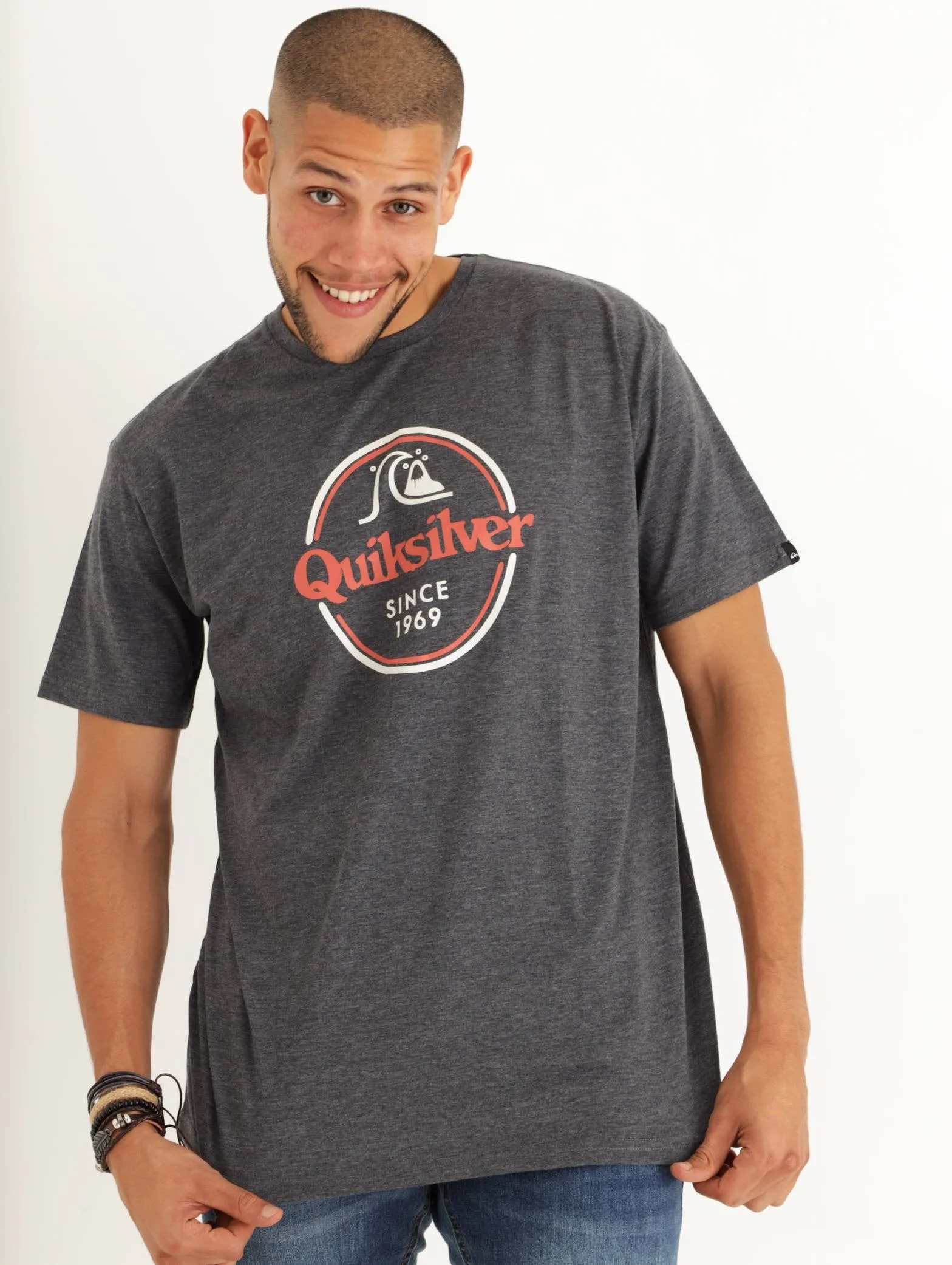 Men's Short Sleeve Words Remain Tee - Charcoal Melange sold by Edgars