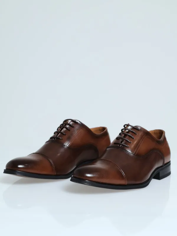 Toe Cap Stitch Detail Lace Up Derby Loafer - Brown sold by Edgars