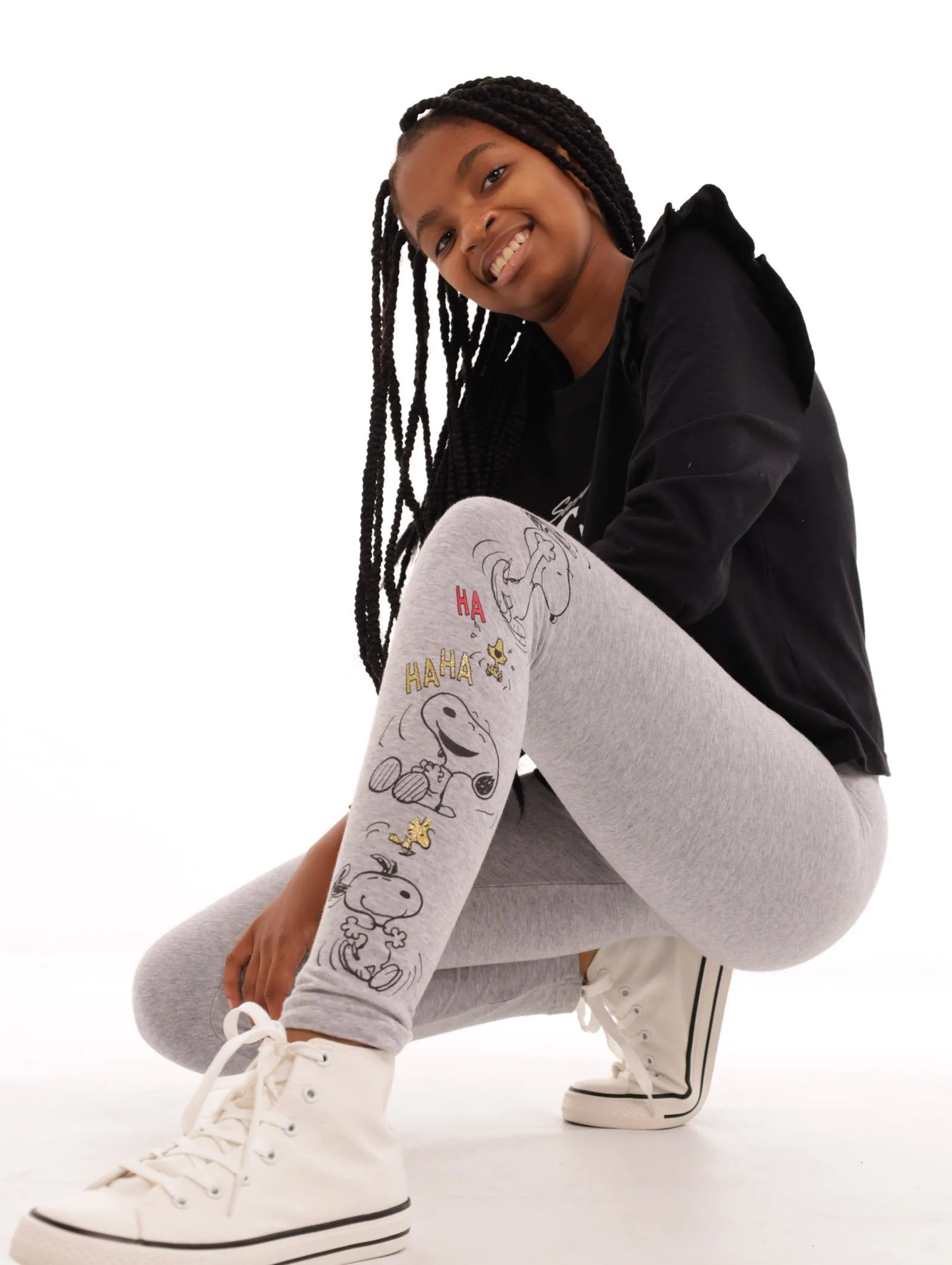 Girls Snoopy Legging - Grey Melange sold by Edgars
