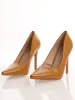 Ladies Court Pointy Heel PU - Mustard sold by Edgars