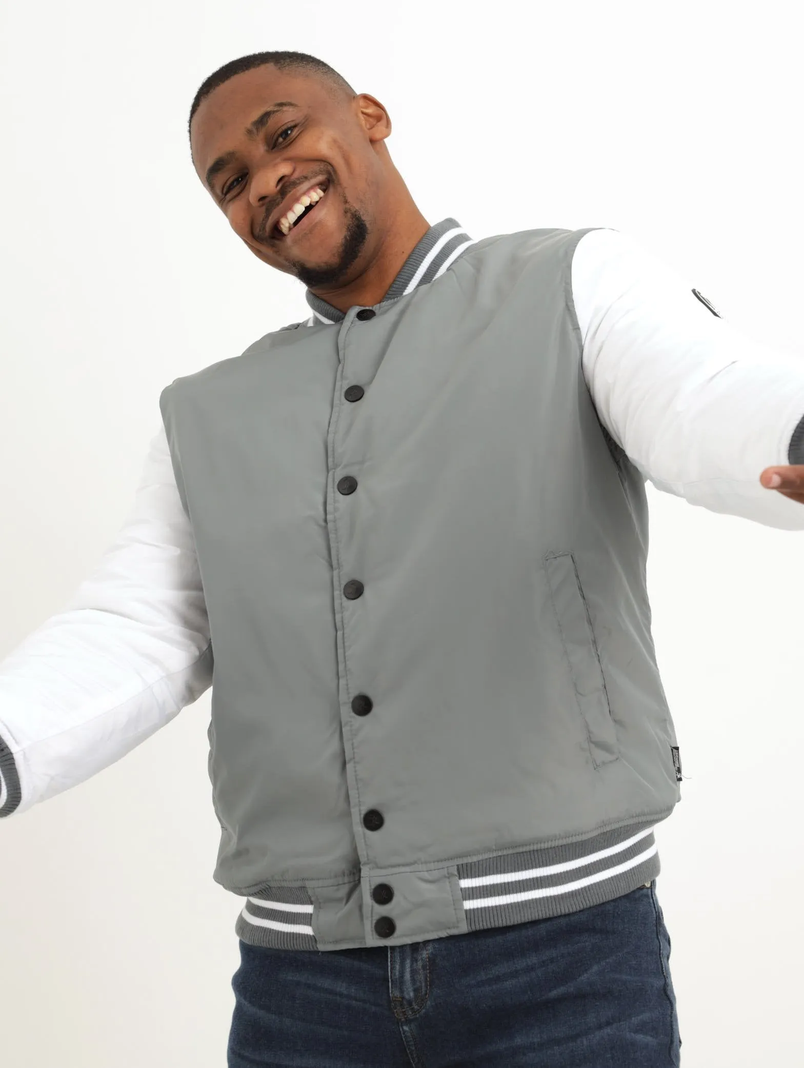 Men's Varsity Jacket - Dark Grey sold by Edgars