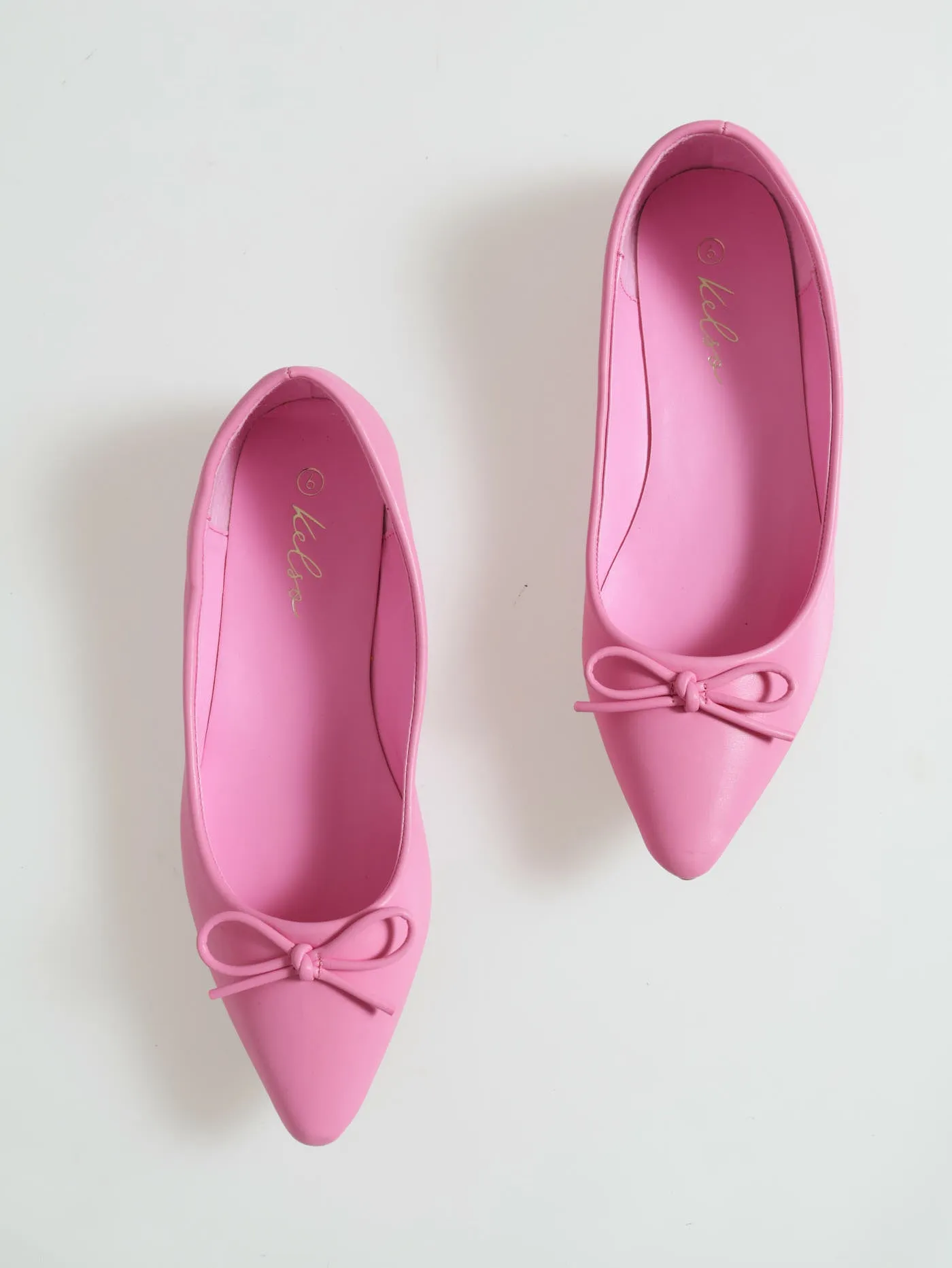 Pointed Bow Pumps - Pink sold by Edgars