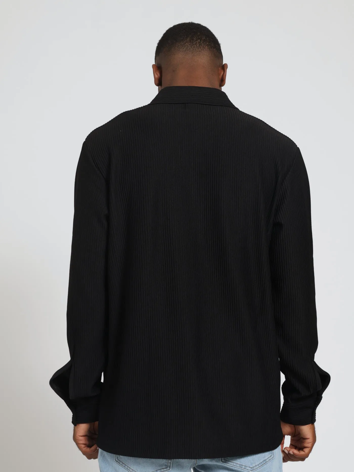 Long Sleeve Wide Rib Knit Shirt - Black sold by Edgars product image thumbnail 3