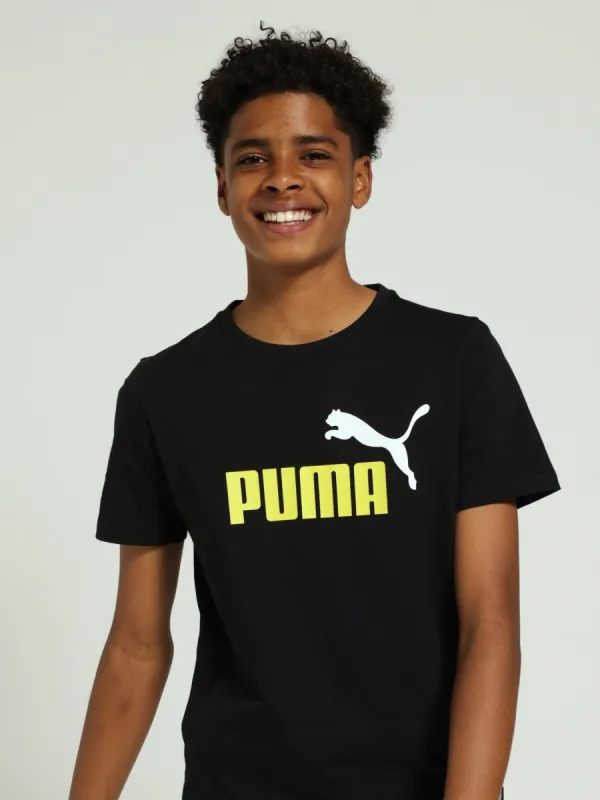 Boys 2 Colour Logo Tee - Black sold by Edgars