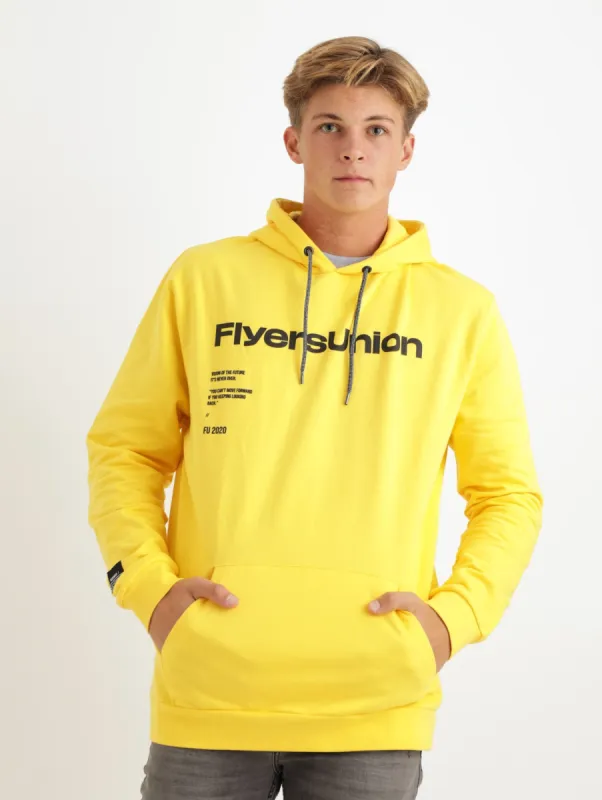 Men's Chest Print Hoody - Yellow sold by Edgars