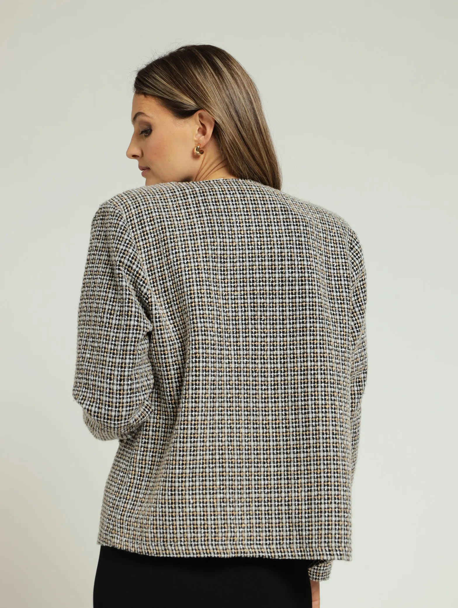 Tweed Collarless Jacket - Black sold by Edgars product image thumbnail 3