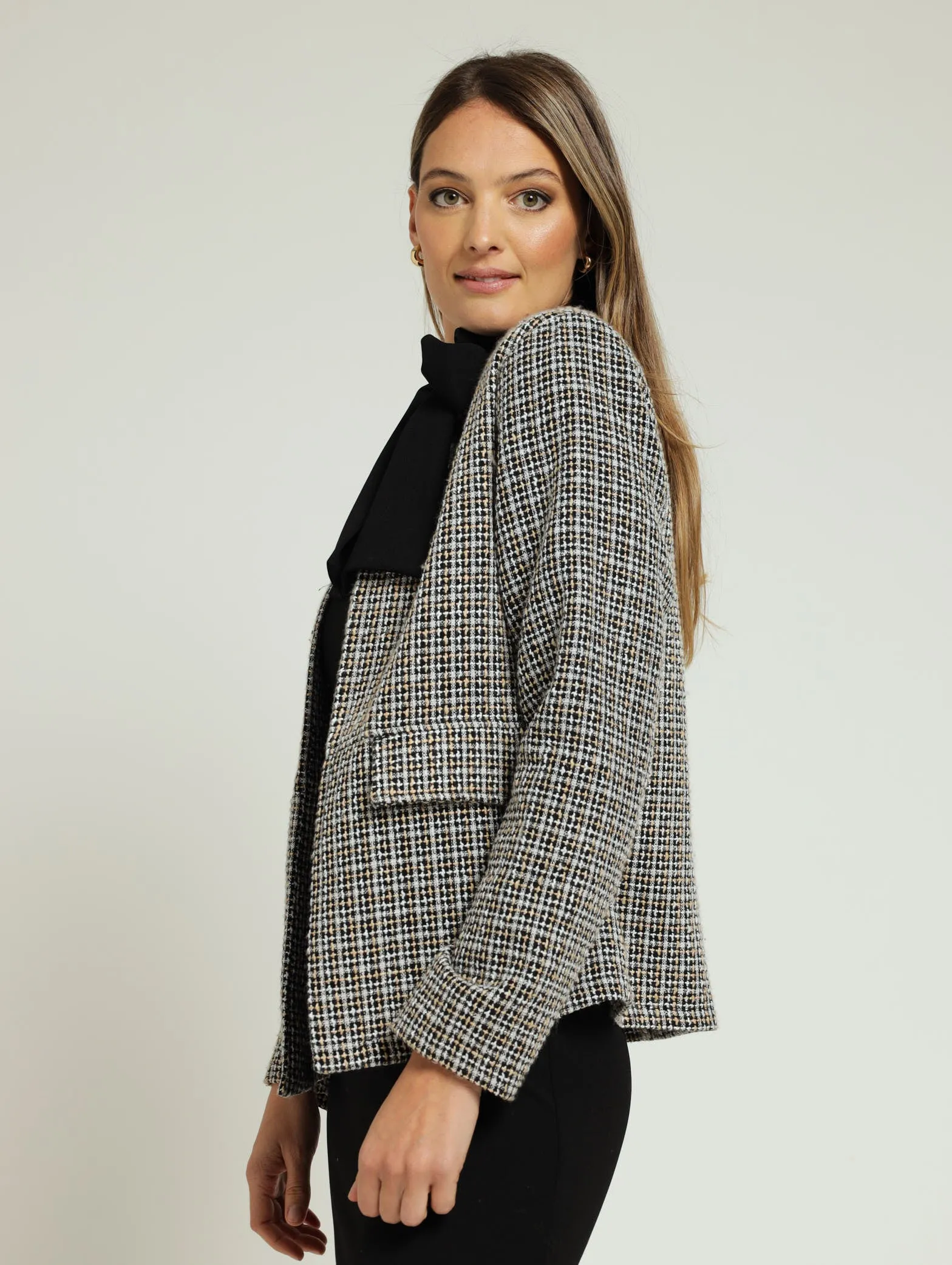 Tweed Collarless Jacket - Black sold by Edgars product image thumbnail 2