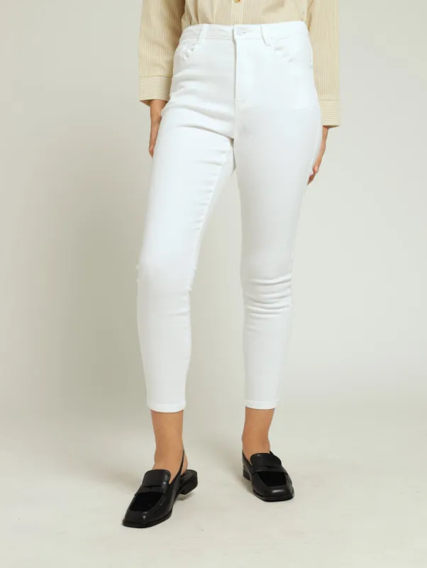 Zigzag Embellished Skinny Jean - White sold by Edgars 