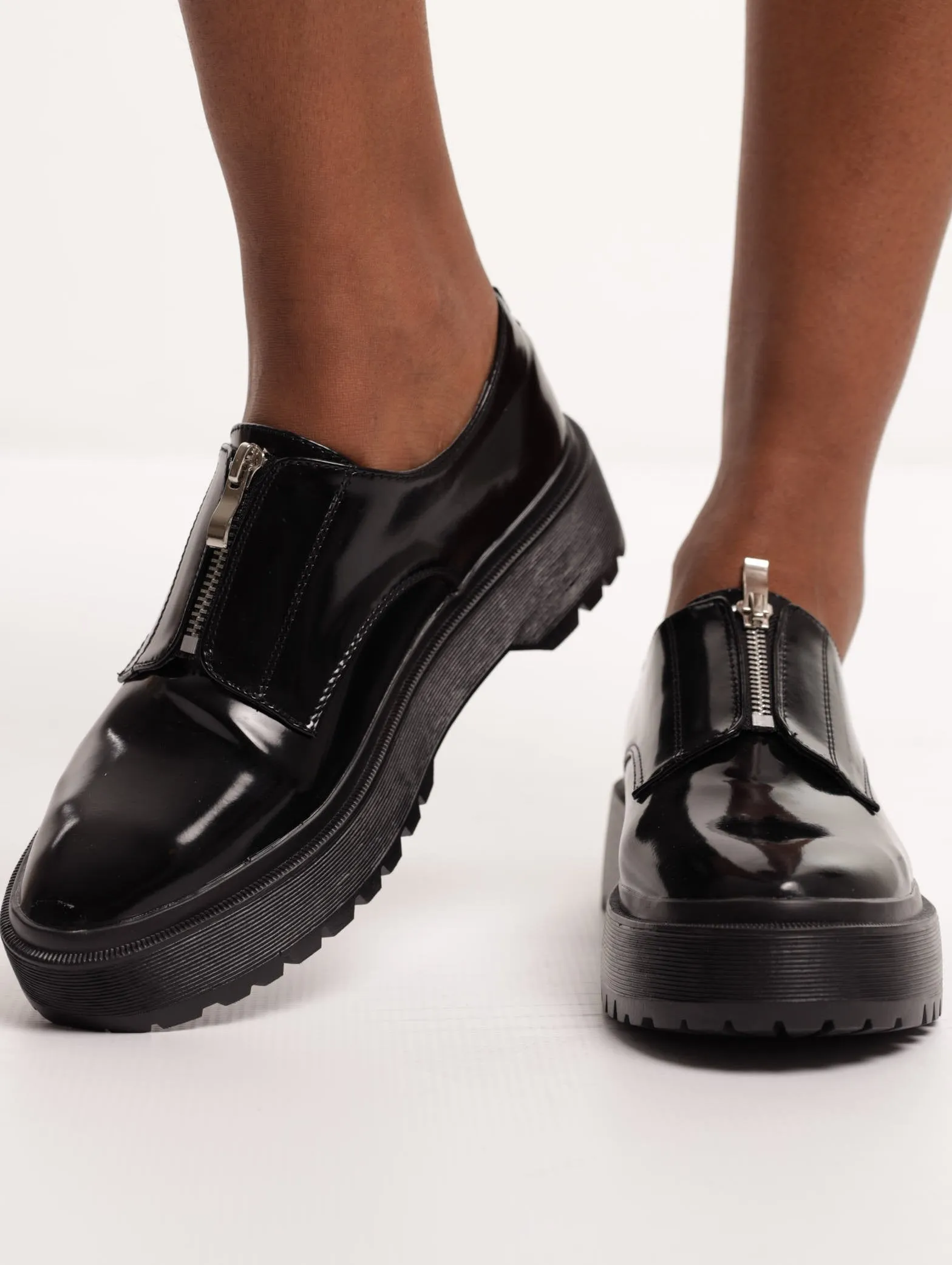 Ladies Zip Front Man Shoe - Black sold by Edgars