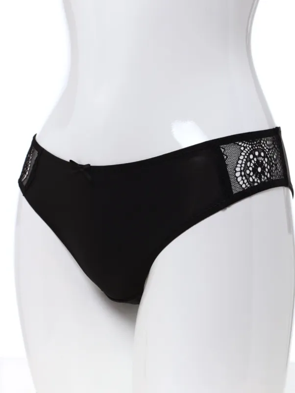 Ladies Shiny Brazilian Panty - Black sold by Edgars