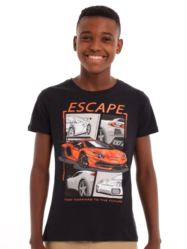 Boys Short Sleeve Eclipse Tee - Black sold by Edgars