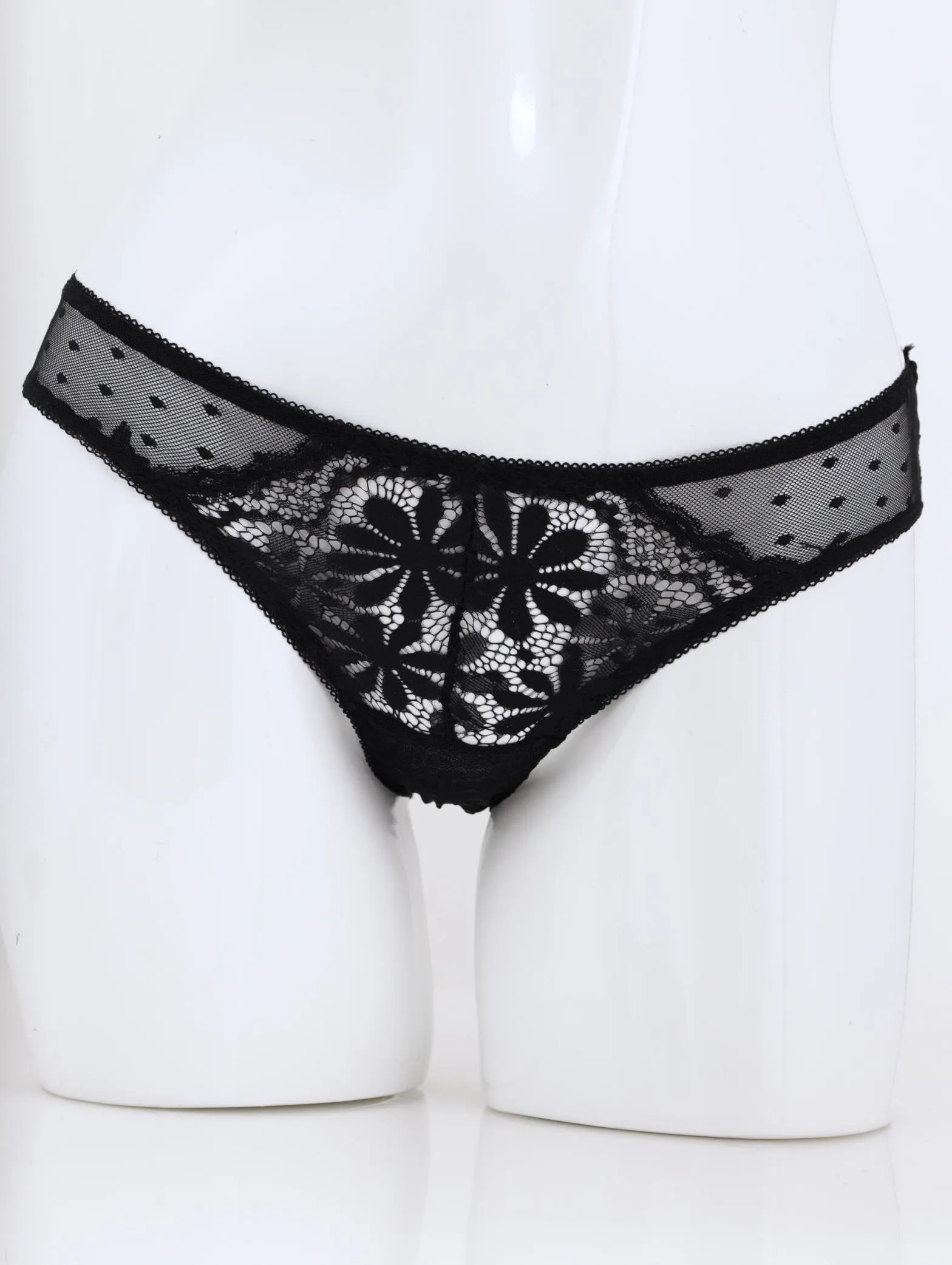 Ladies Leak Lace Strappy Panty - Black sold by Edgars