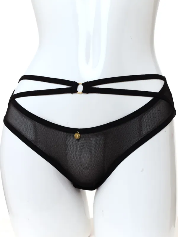 Ladies Strappy Lace Mesh Panty - Black sold by Edgars