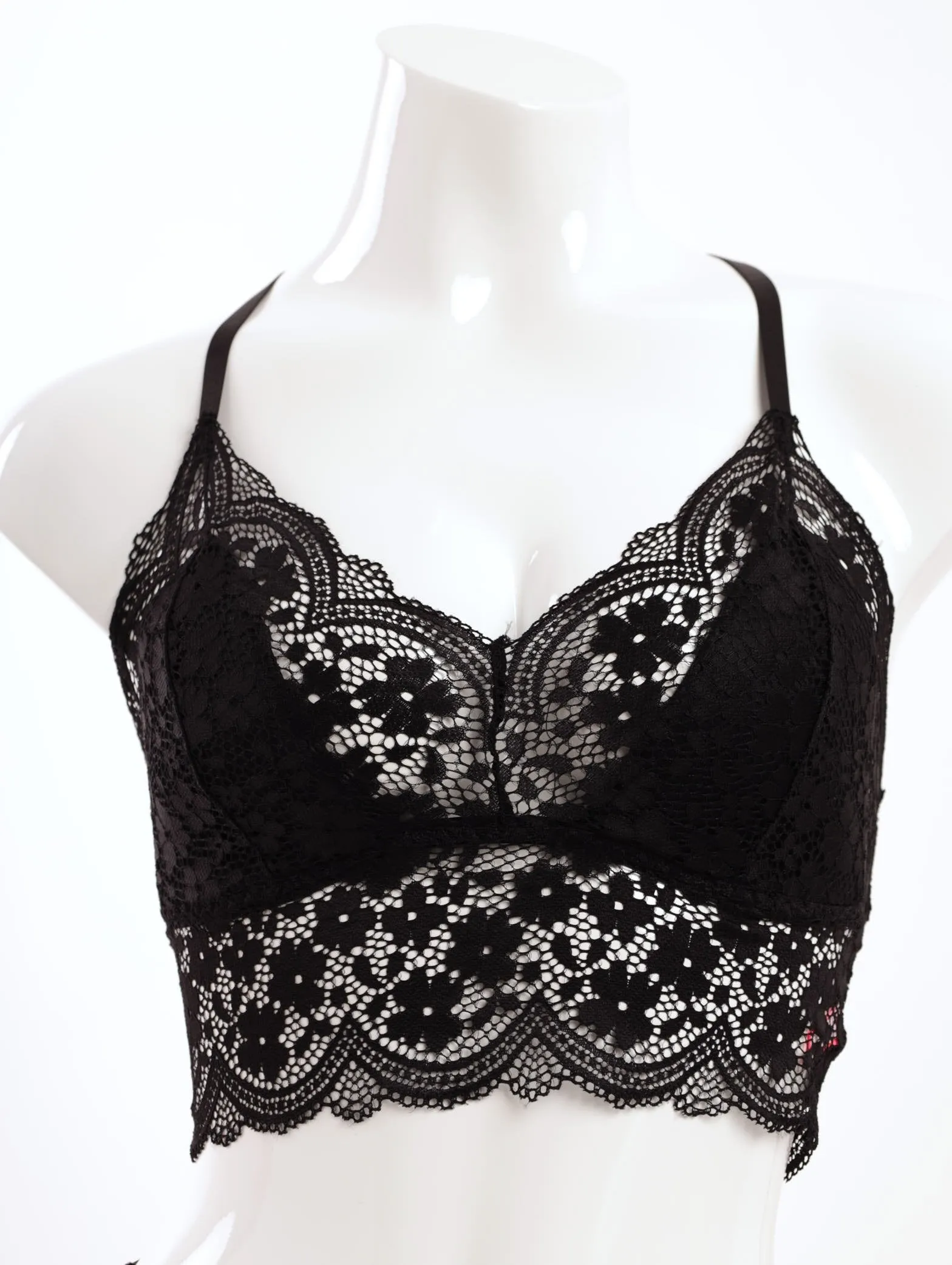 Ladies Longline Bralette T-Back Bra - Black sold by Edgars