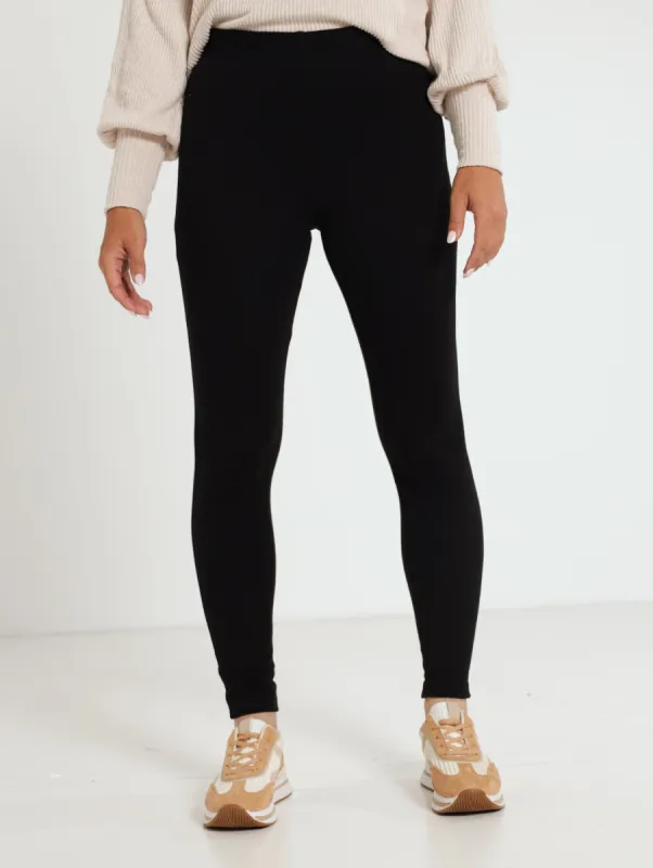 Ladies Basic Leggings - Black sold by Edgars