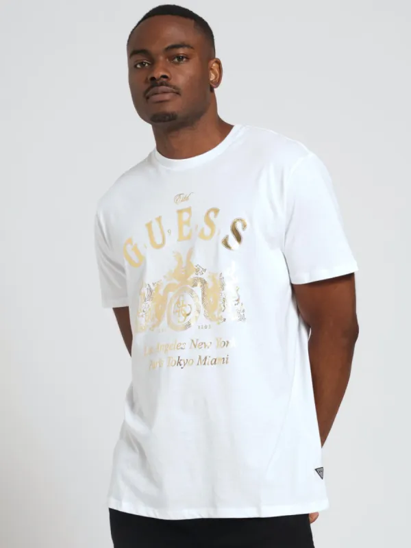 Baisc Gold Crest Tee - White sold by Edgars 