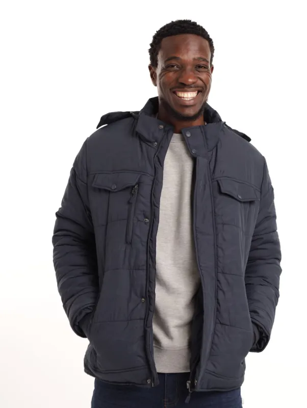 Men's Camo Puffer Jacket - Navy sold by Edgars
