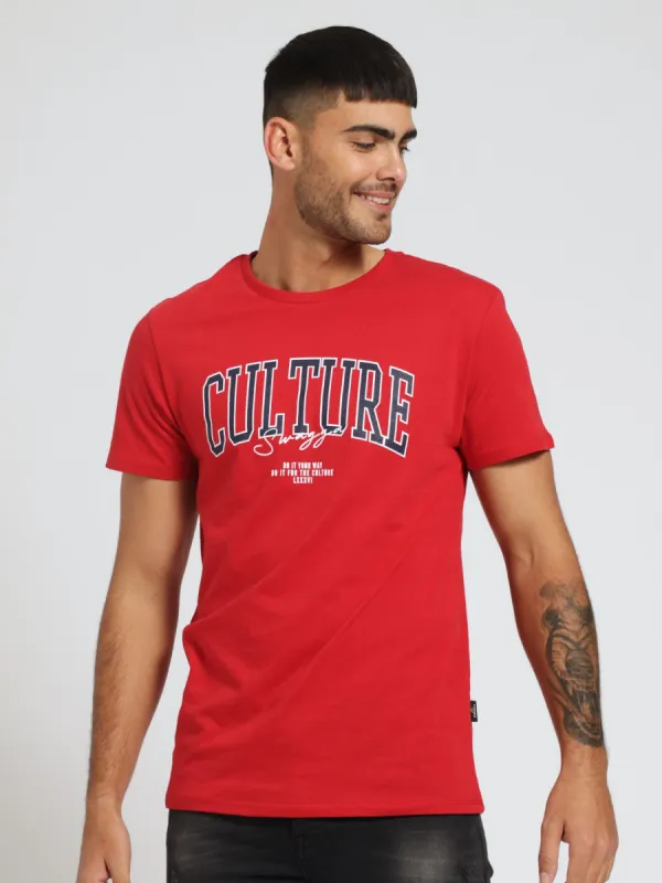 Basic Print Tee - Red sold by Edgars