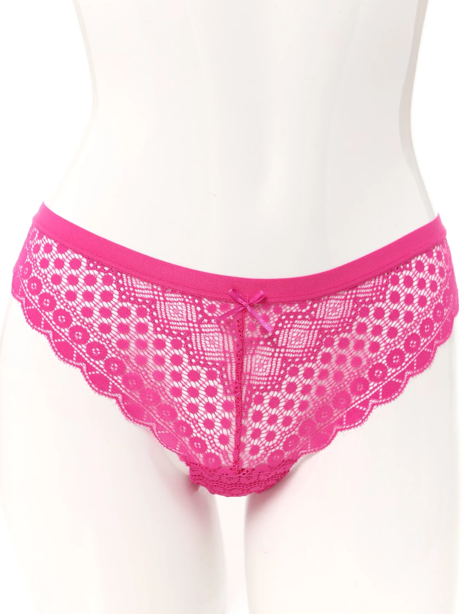 Ladies Lace Brazilian Panty - Berry sold by Edgars
