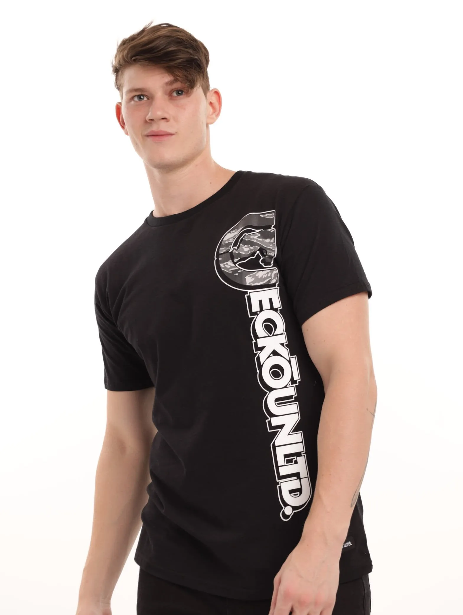 Men's Camo Side Printed Tee - Black sold by Edgars