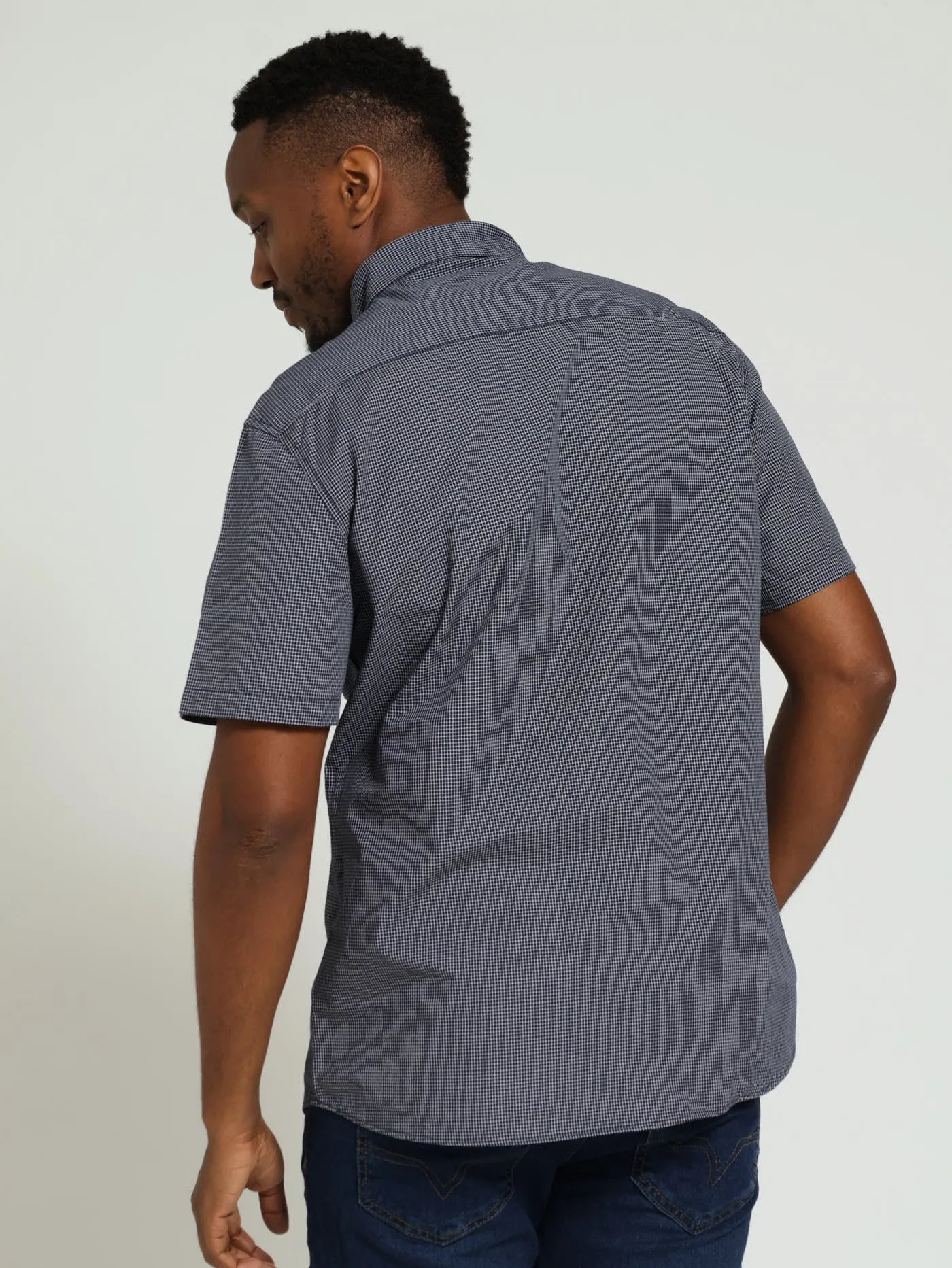 Fine Check Shirt - Navy sold by Edgars product image thumbnail 3