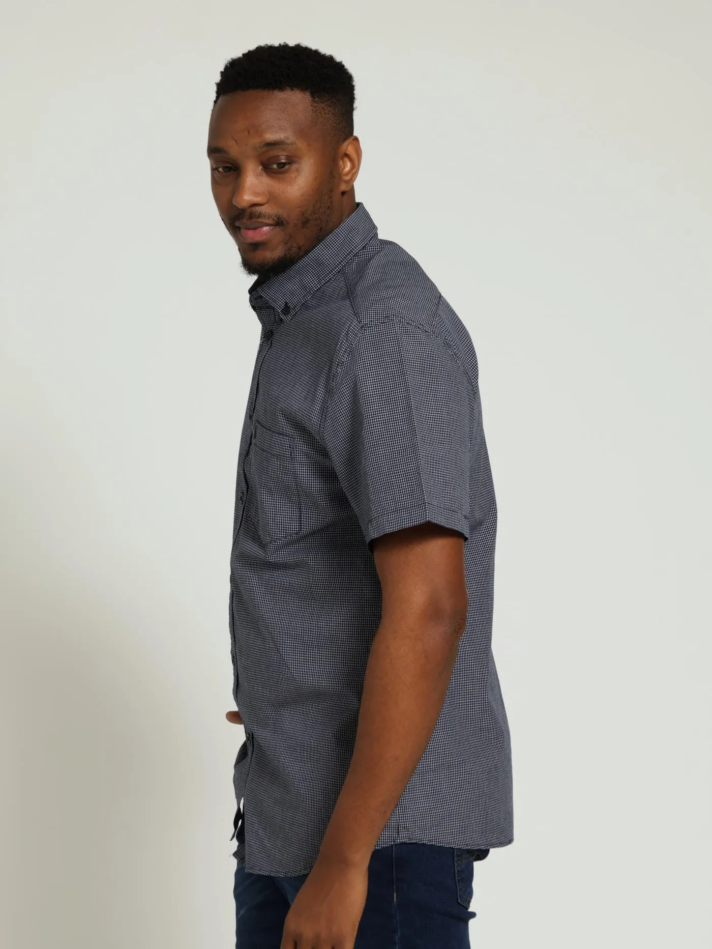 Fine Check Shirt - Navy sold by Edgars product image thumbnail 2