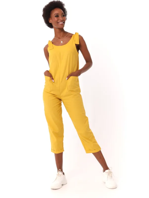 Ladies Linen Jumpsuit - Yellow sold by Edgars