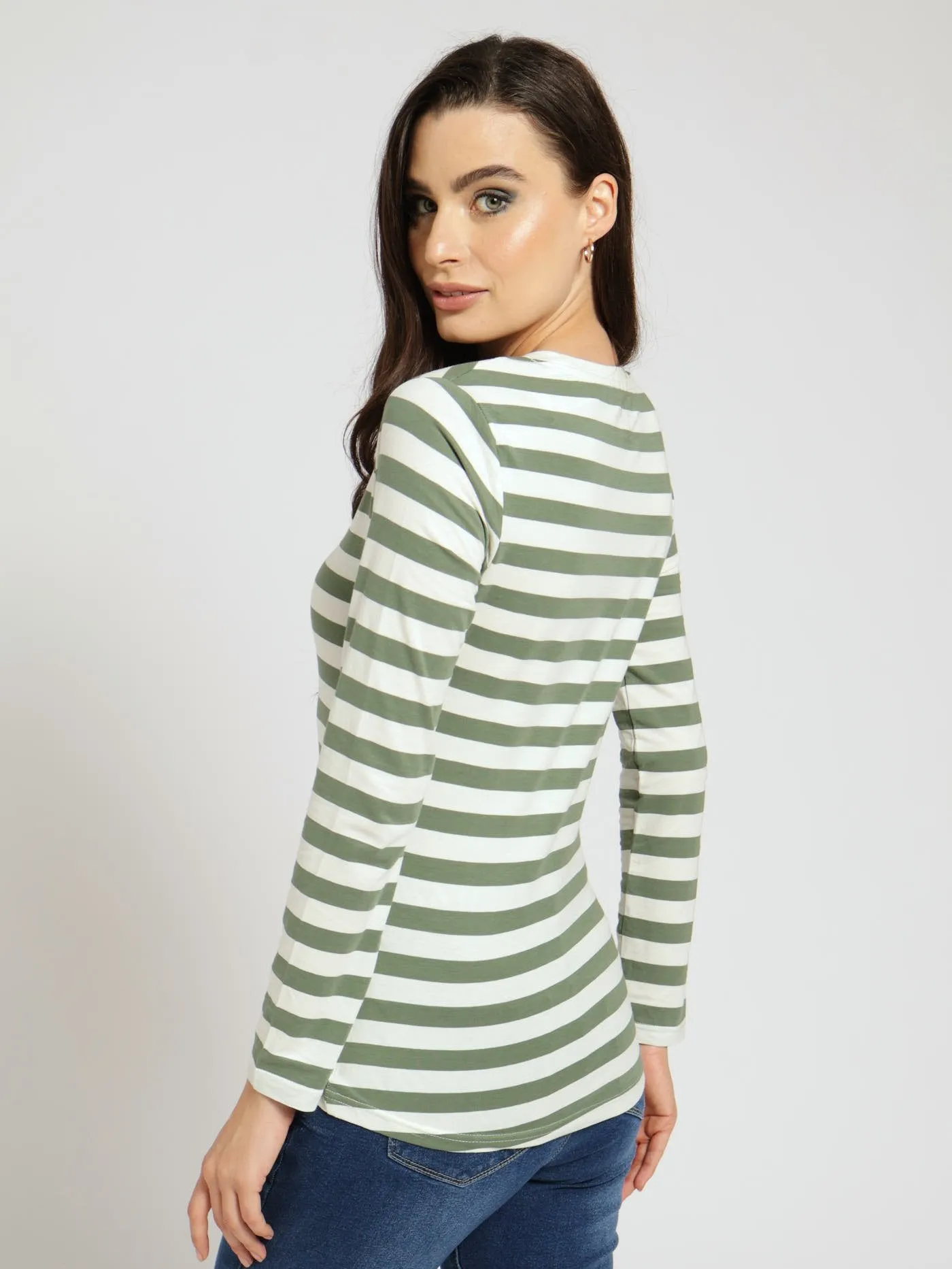 Long Sleeve Lycra Crew Top - White/Green sold by Edgars product image thumbnail 3
