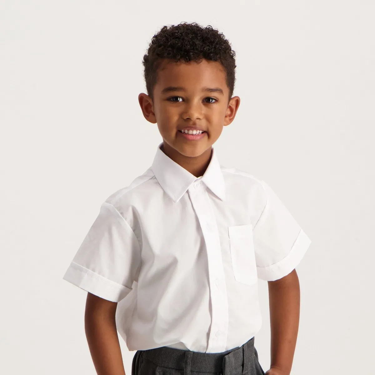 Boys 2 Pack Regular Neck Short Sleeve Shirt - White sold by Edgars