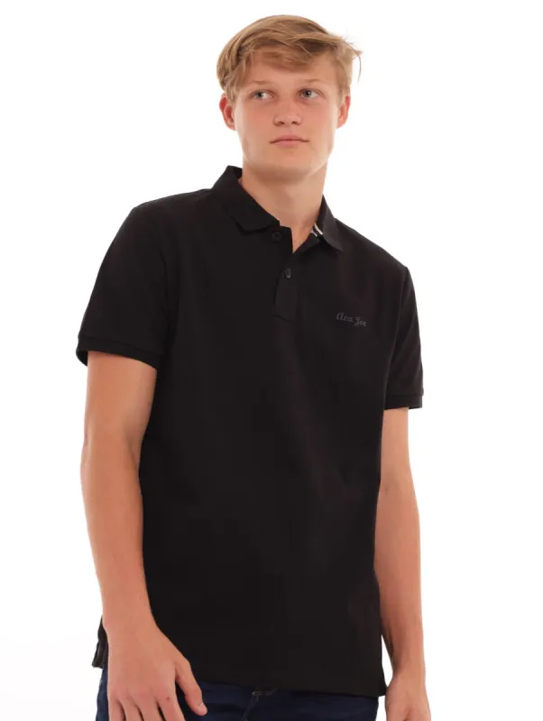 Men's Small Logo Golfer - Black sold by Edgars