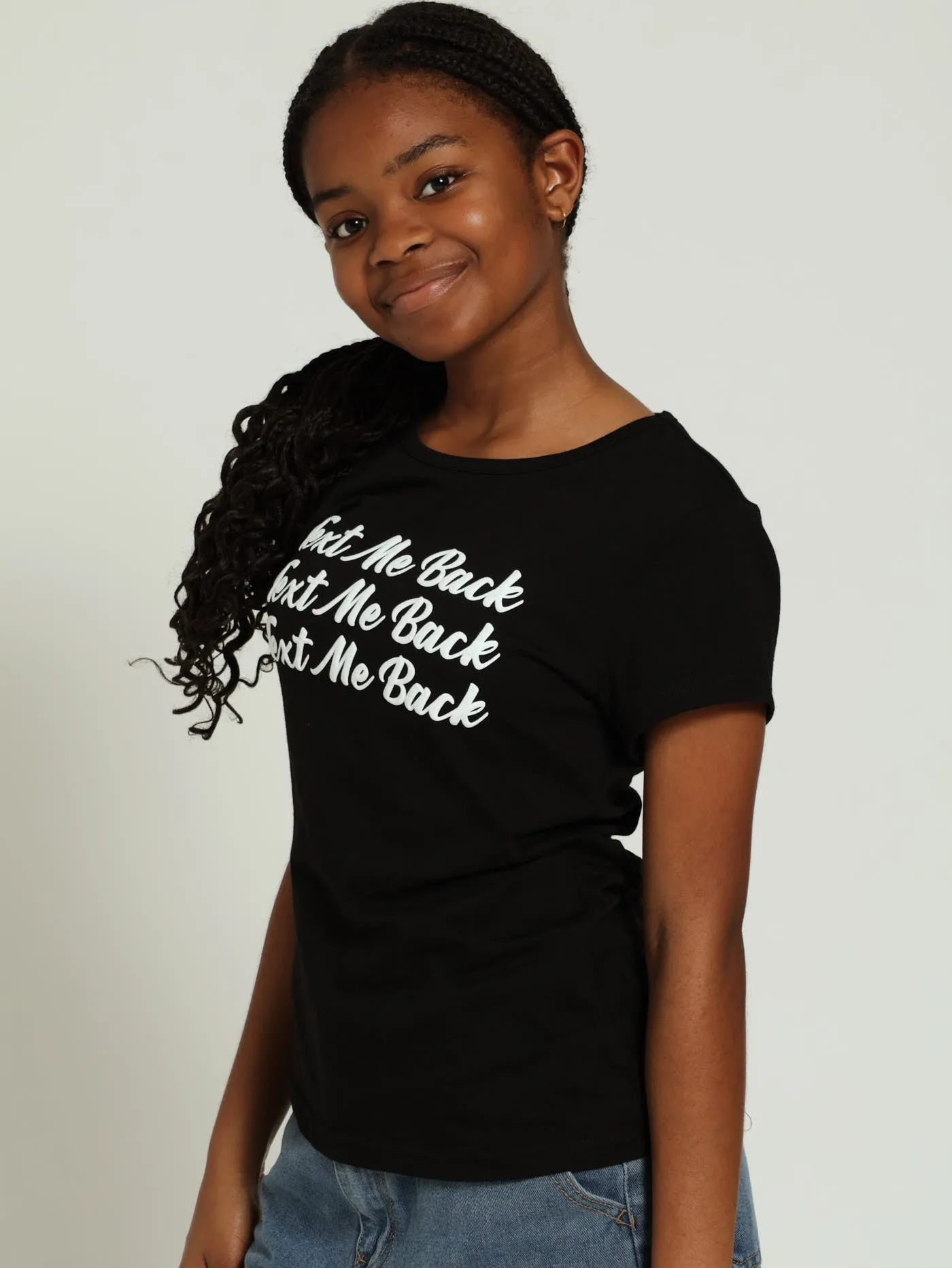 Girls Regualr Text Me Tee - Black sold by Edgars product image thumbnail 2