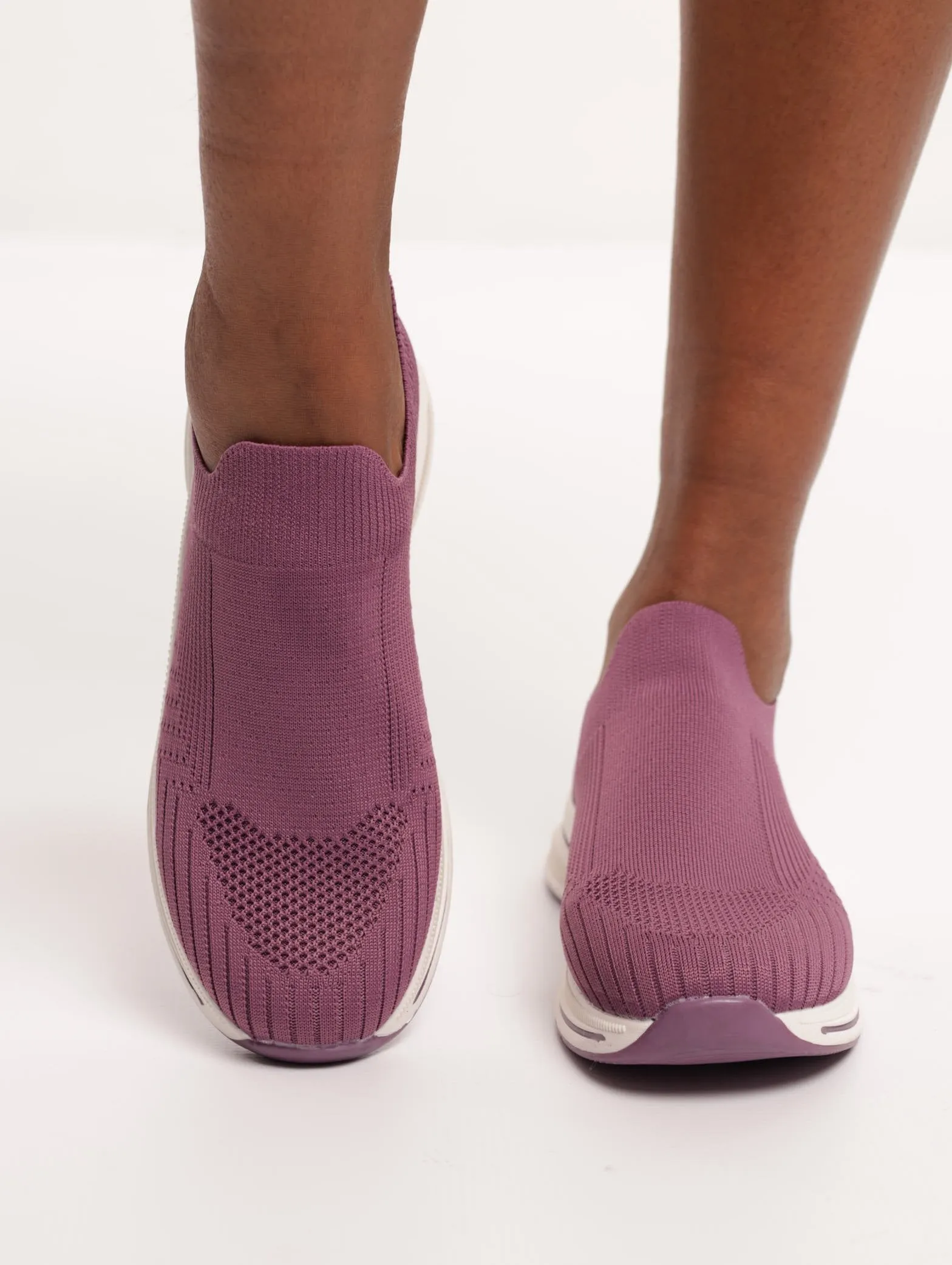 Ladies Knit Slip-On Sneaker - Grape sold by Edgars