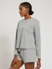 Long Sleeve Rib Knit Pullover Shirt & Short Pj Set - Grey Melange sold by Edgars
