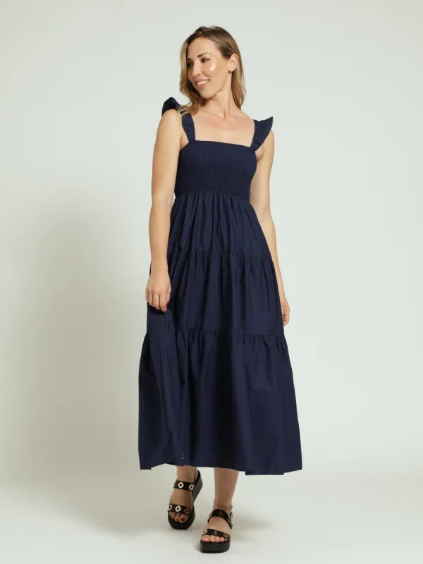 Strappy Tiered Maxi Dress - Navy sold by Edgars