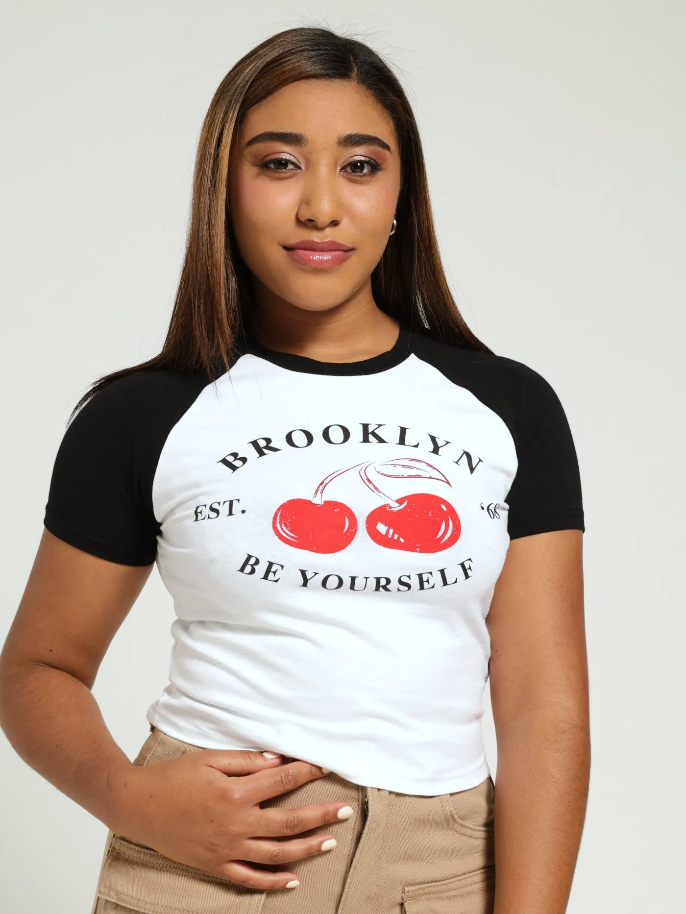 Raglan Cherry Tee - White sold by Edgars