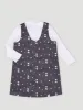 Pre-Girls Ditsy Pinni & Long Sleeve Tee - Charcoal/White sold by Edgars
