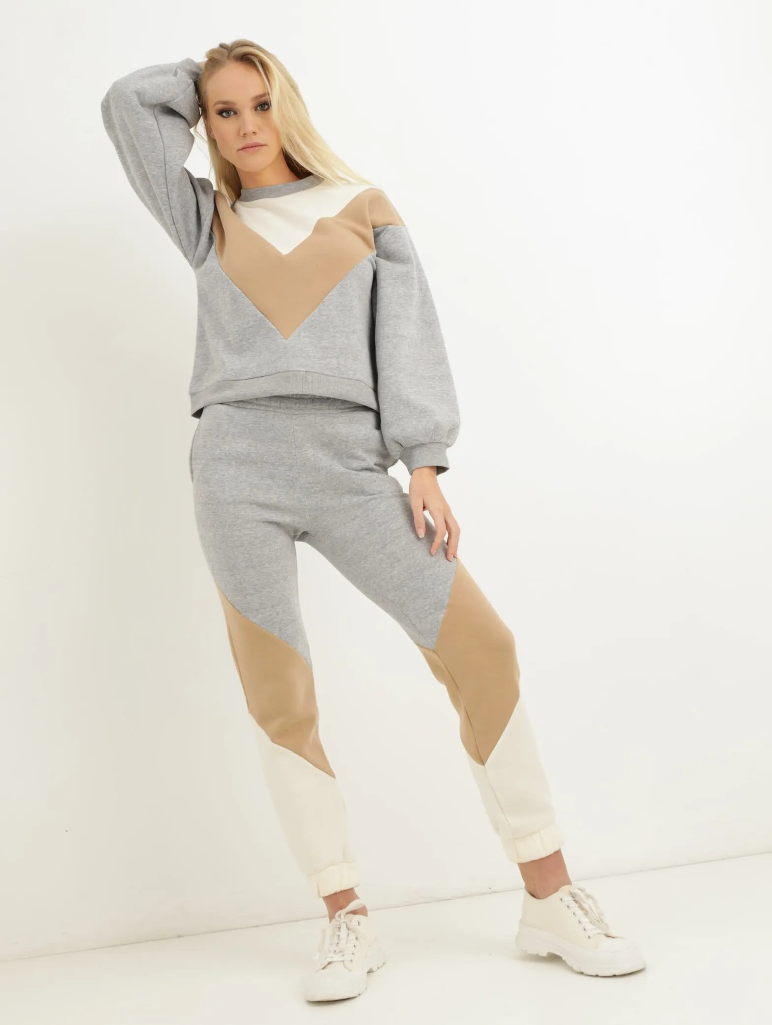 Ladies Chevron Colourblock Trackpant sold by Edgars