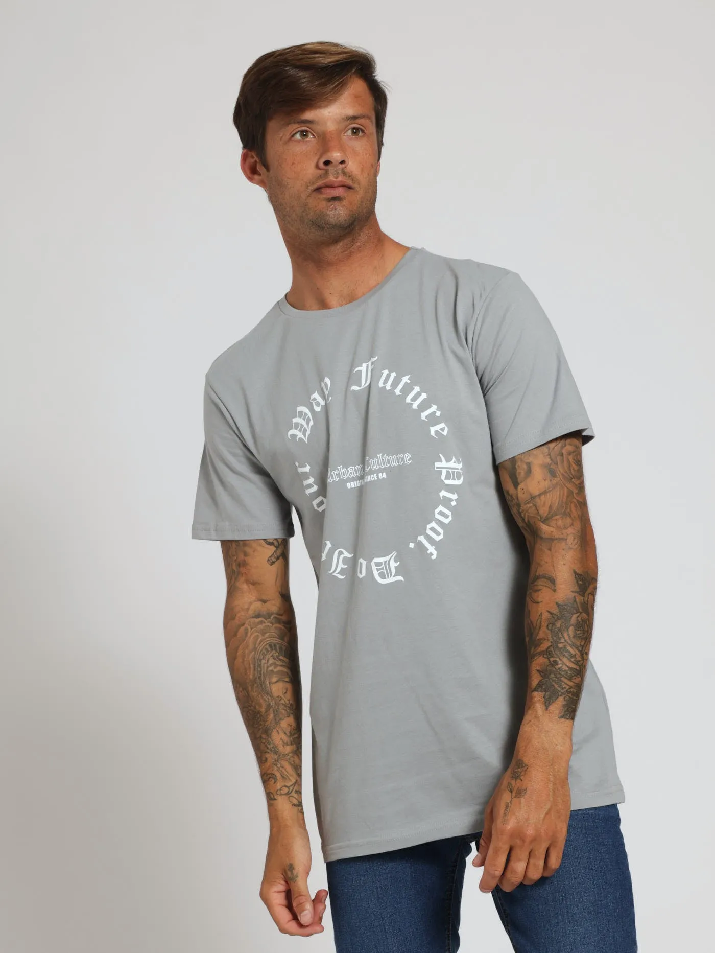 Basic Print Tee - Dark Grey sold by Edgars