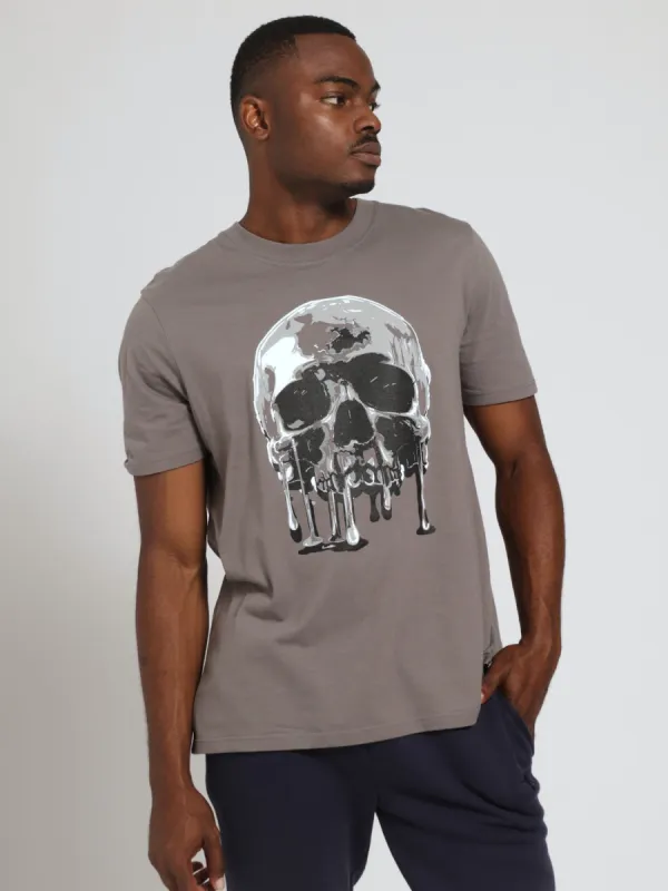 Retro Skull Tee - Dark Grey sold by Edgars 