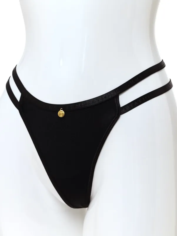 Ladies Double Strap T-String - Red/Black sold by Edgars