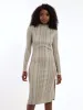 Ladies Long Sleeve Turtle Neck Striped Bodycon Dress sold by Edgars