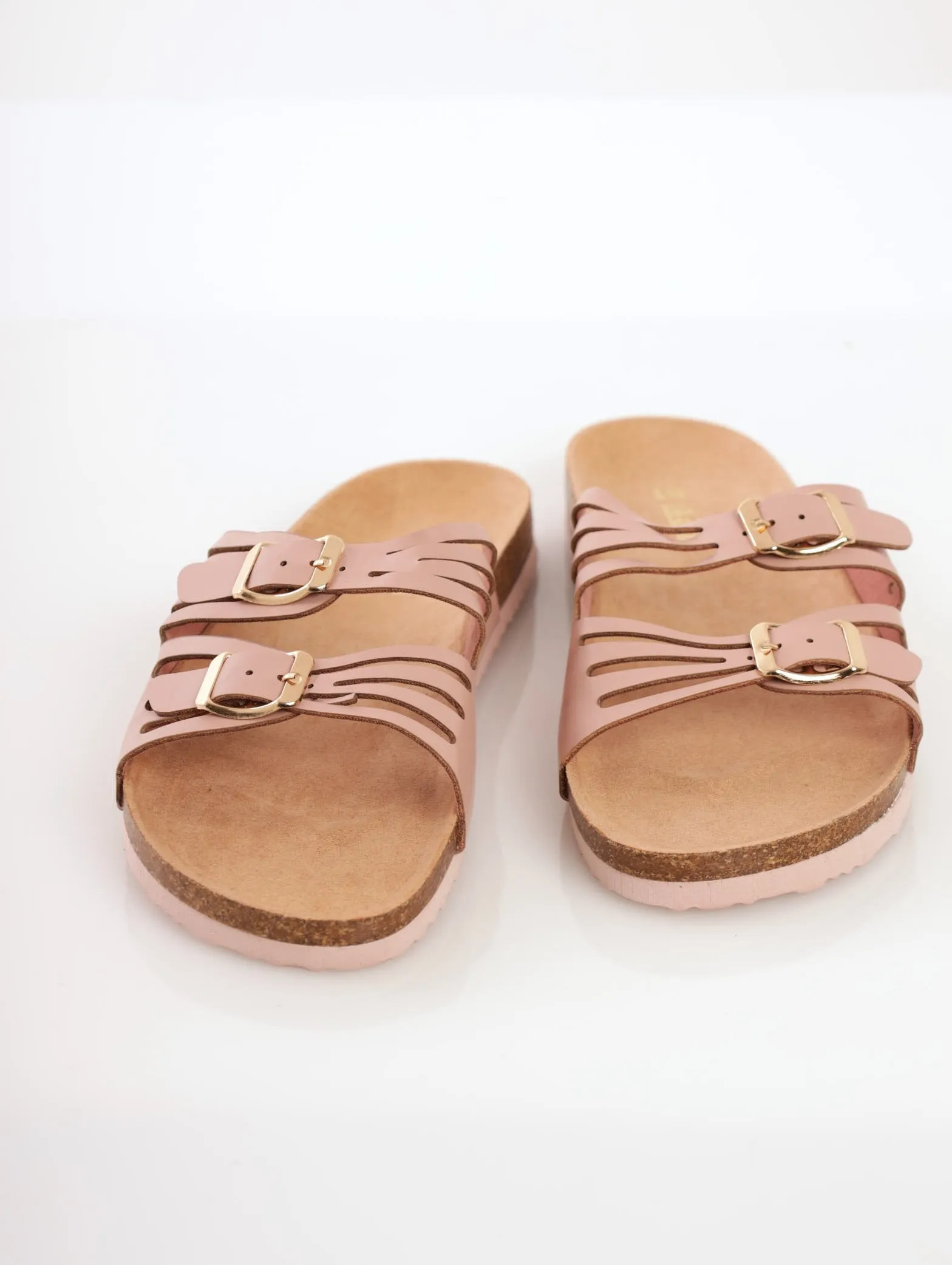 Ladies Lasercut Double Strap Sandal - Blush sold by Edgars
