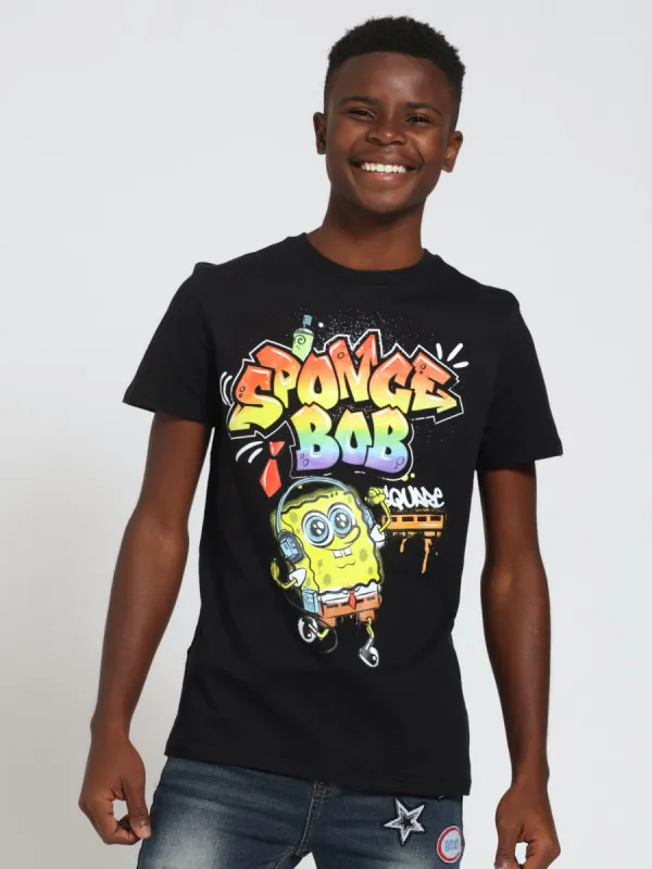 Boys Sponge Bob Tee - Black sold by Edgars
